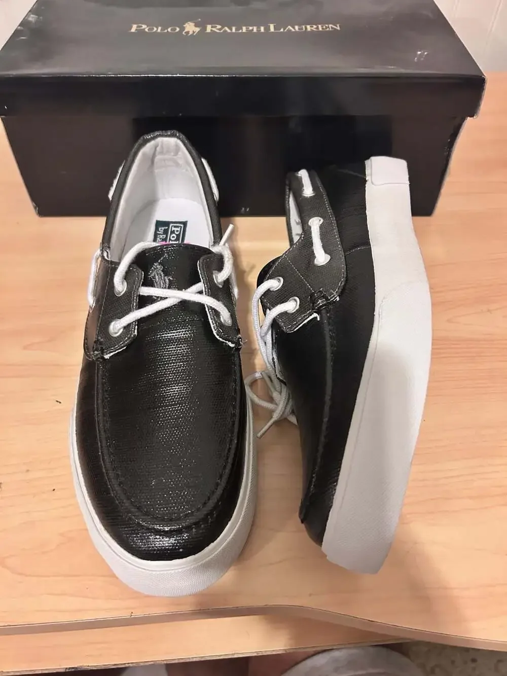 Polo Ralph Lauren Lander Coated Canvas Boat Shoes Size 10.5D